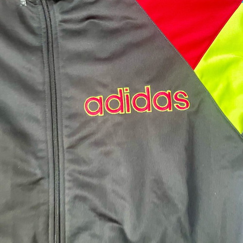 Adidas vintage 90s track jacket like new, multi-color neon details