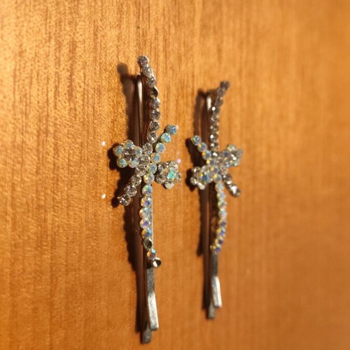 Swarovski hair clips set of 2 with crystals new