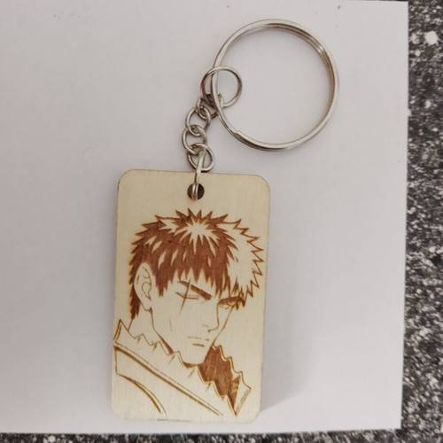 Laser Engraved Berserk Keychain like new, plywood