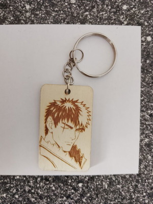 Laser Engraved Berserk Keychain like new, plywood