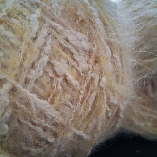 Knitting yarn new, 500 g, 80% wool mohair, cream beige with a little yellow