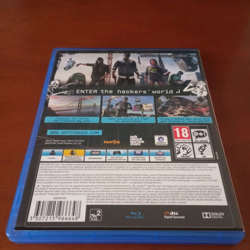 Watch Dogs 2 PS4 like new, physical disc