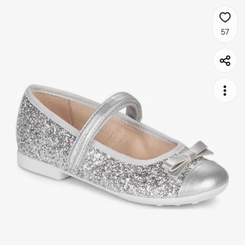 Geox children's ballerinas anatomical with scratches size 32 like new, silver