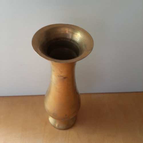 Vintage brass vase 20cm used with simple design