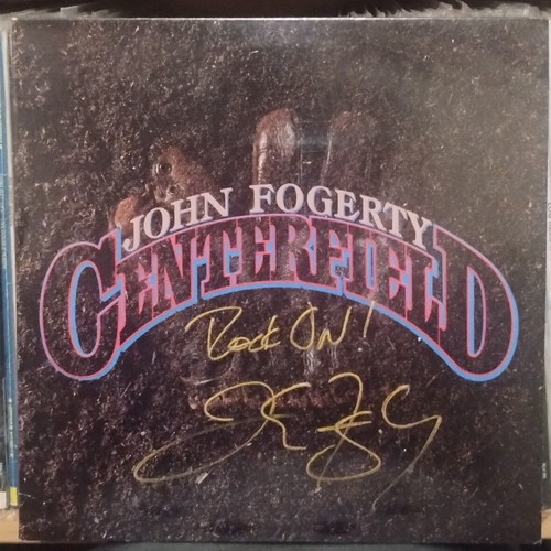 John Fogerty Centerfield LP signed, used, 1985 rock album