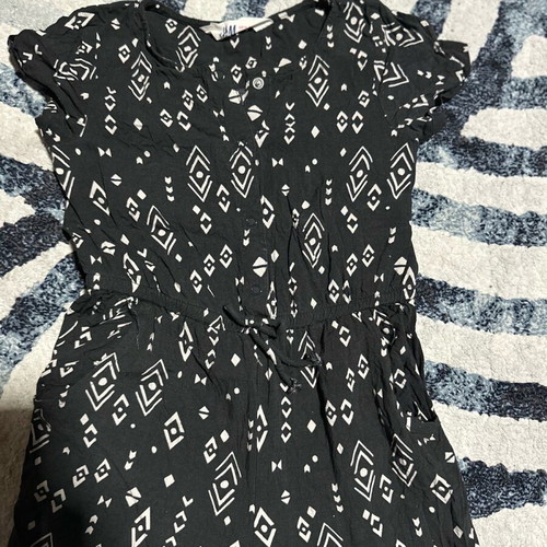 H&M girls' jumpsuit like new, black and white, size 116 cm