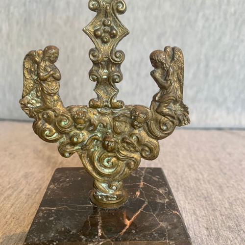 Brass tabletop crucifix used, good condition
