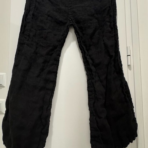 Linen pants black used, wide fit, size M