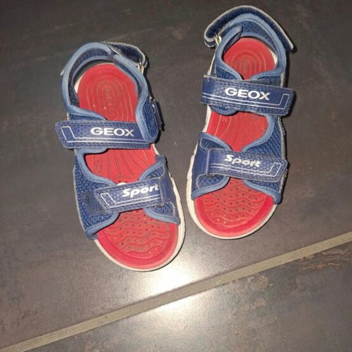 Geox kids sandals with lights, used, size 30, blue and red