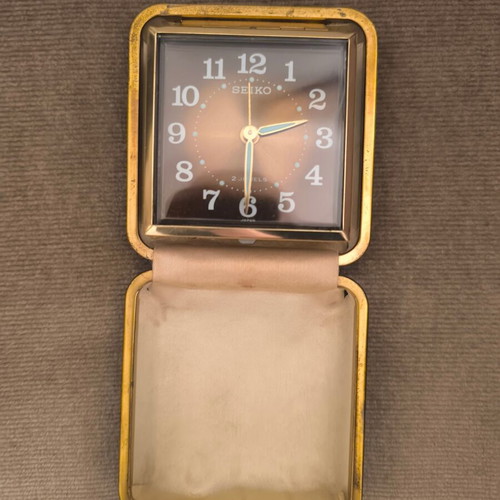 Seiko vintage tabletop clock used, black
