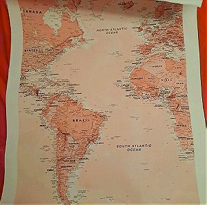 Αφίσα 45×50 (με το άσπρο περιθώριο) με χάρτη σε ροζ απόχρωση