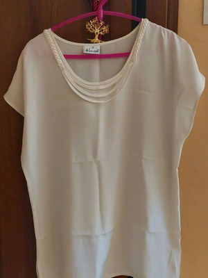 Women's sleeveless blouse, white, size XXXL