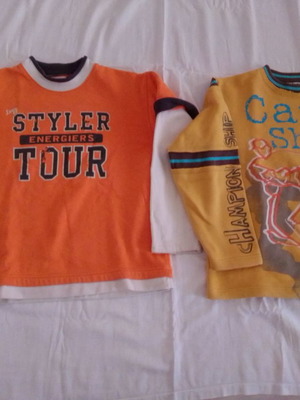 Two boys' blouses size 10 used, Sam 0 13, yellow and orange