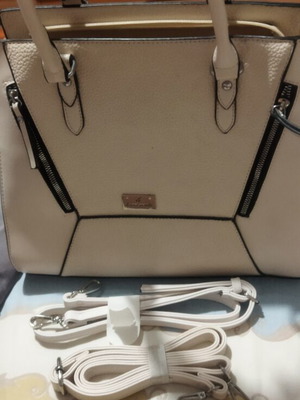 Shoulder bag like new with extra straps, beige