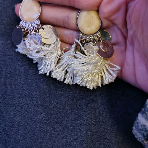 Boho earrings white new