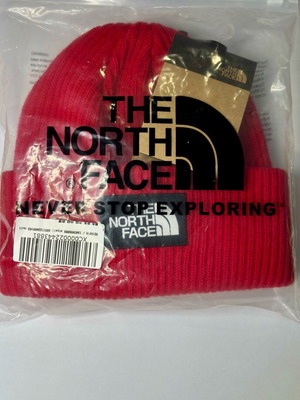 The North Face red beanie new