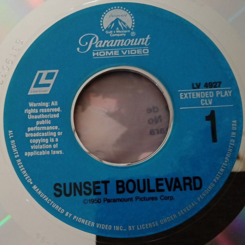 Sunset Boulevard 1950 LaserDisc like new