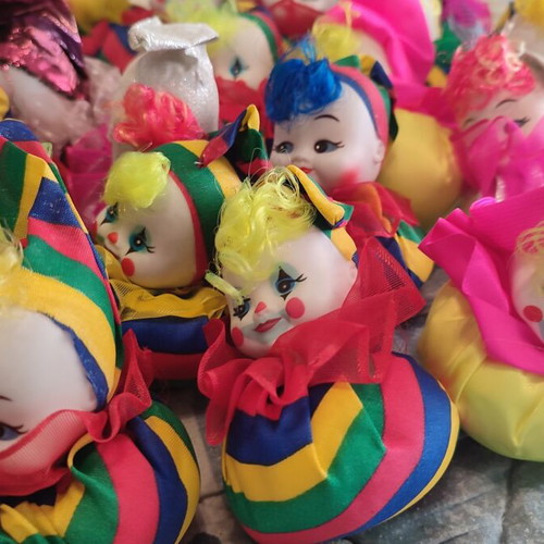 Handmade vintage clown dolls set of 40 from the 1990s