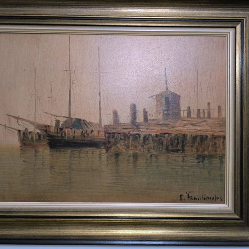 Vasilopoulos painting like new in wooden frame