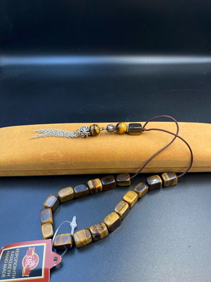 Handmade Worry Beads with Tiger's Eye Stone new