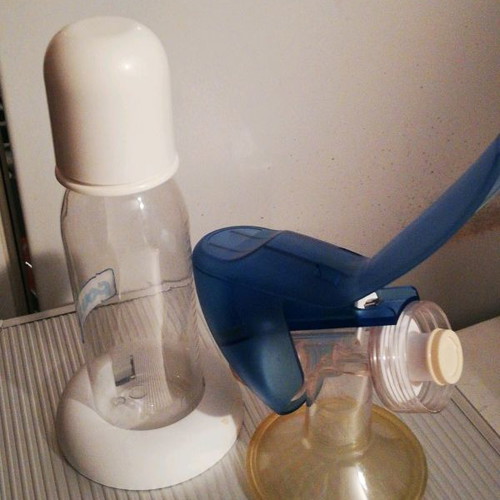 Manual breast pump used