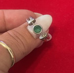 925 silver ring with green stone, size 55