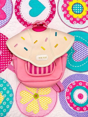 Children's pink backpack like new with cupcake design