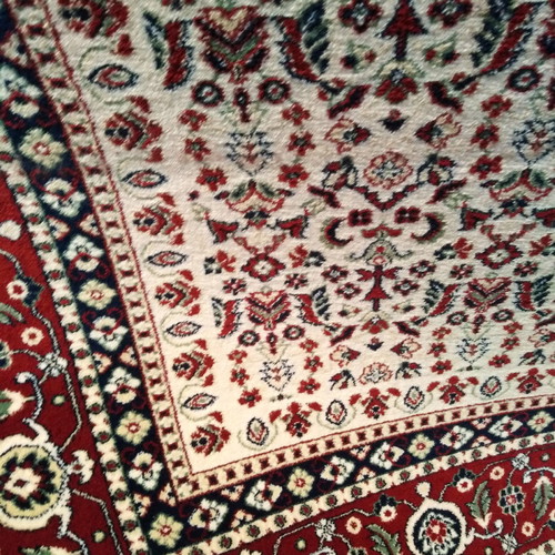Biocarpets rug 2.50x3.00 new, ecru with repeating pattern