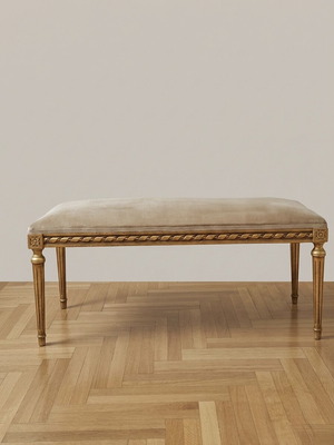 Vintage Louis XVI bench used with golden patina 100x45 cm