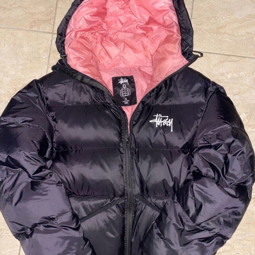 Stussy Puffer Jacket 800Fill new, black coral, size large