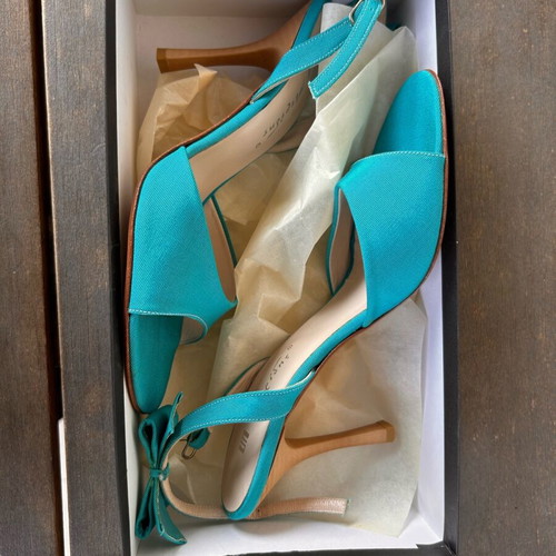 Turquoise high-heeled sandals Petridis new, size 40