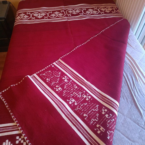 Handmade woven loom blanket used 150x210