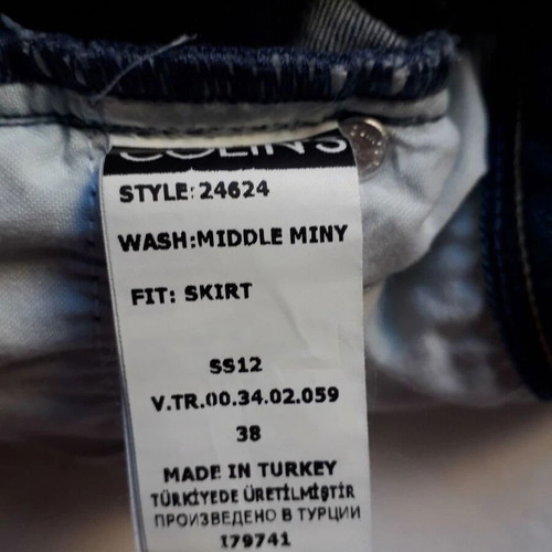 Collin's denim short skirt, size 38, blue