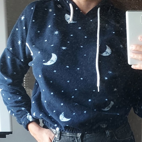 Stars fleece hoodie like new, blue, size S
