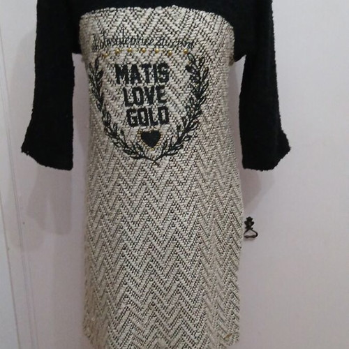 Wool winter dress Matis Fashion used, black and white, size M