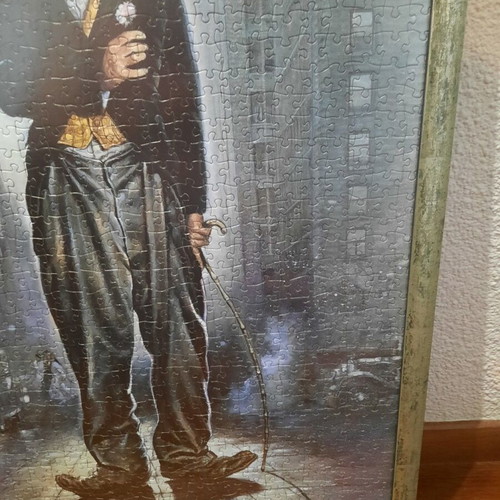 Charlie Chaplin framed puzzle 1000 pieces used, 53×73 cm
