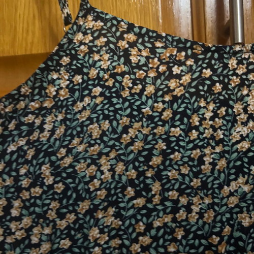 Namaste summer printed dress small like new, black and beige