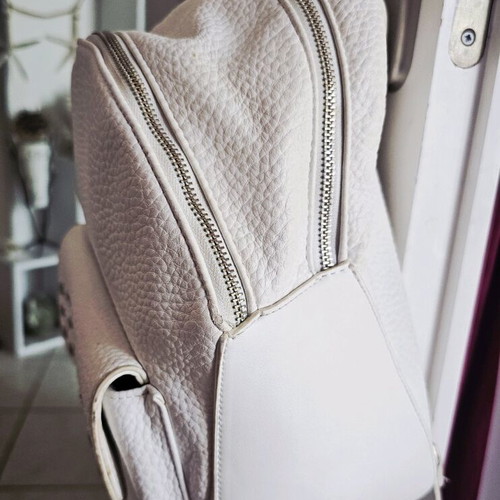 Blu Byblos backpack used, white leather