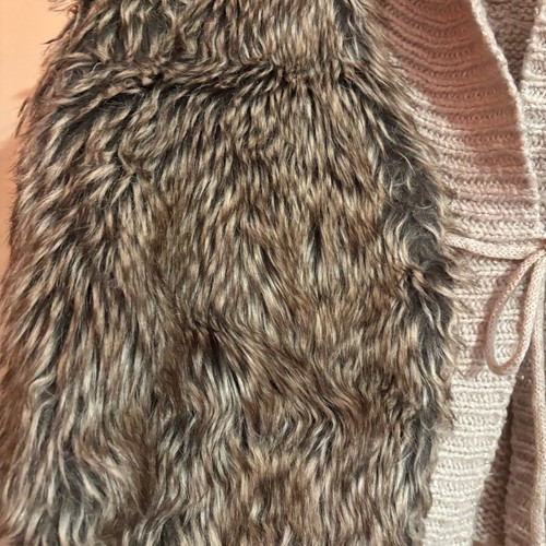 Fur jacket like new, vintage, size XL, beige and brown