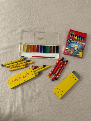 Watercolors and crayons slightly used