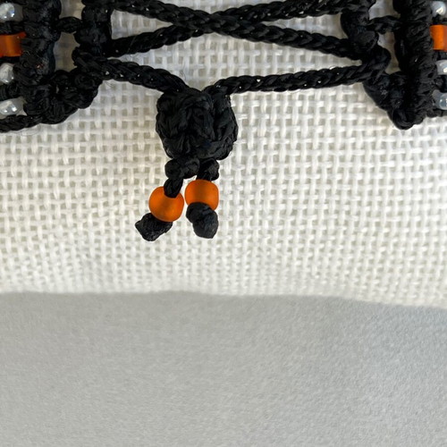Handmade beaded bracelet like new, multicolor with Greek key pattern