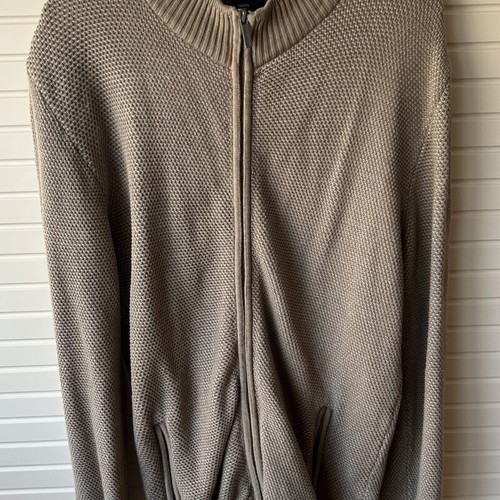 Navy & Green men's knitted cardigan beige khaki, like new