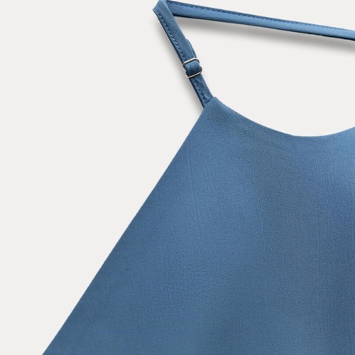 Zara midi dress new, blue, size M with cutouts and open back