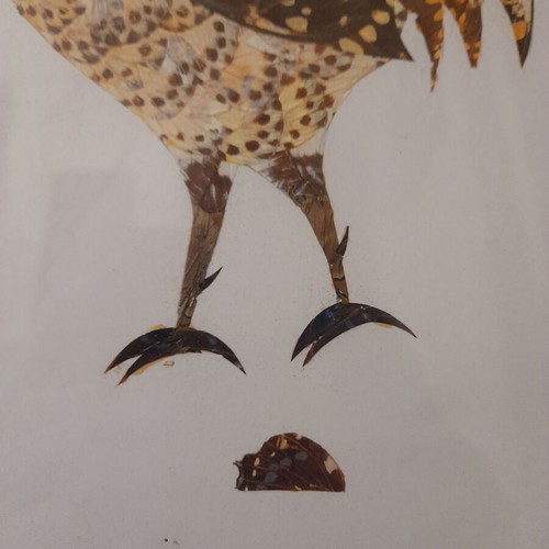 African art painting made with butterfly feathers like new