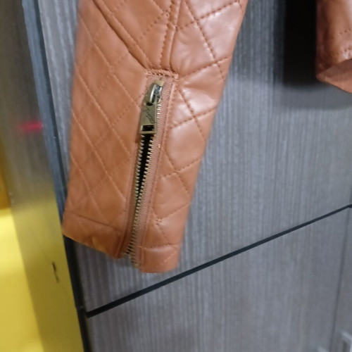 Therapy women's faux leather jacket size M 38 like new brown