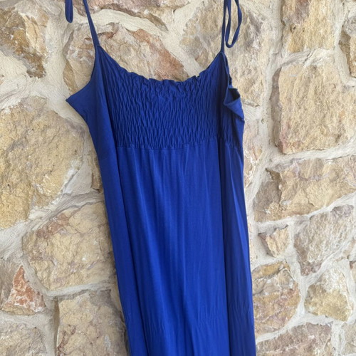 Royal Blue Maxi Dress Freestyle like new, smocked bust, adjustable straps