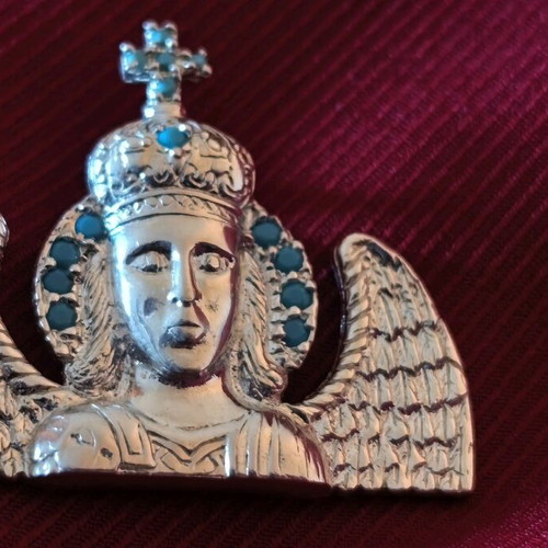 Silver amulet unused with Archangel Michael Mandamadou