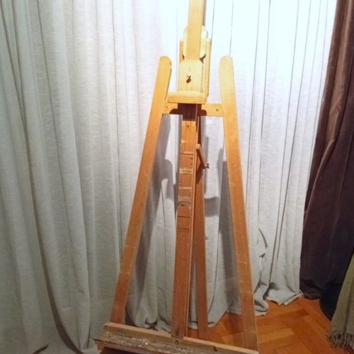 MABEF Large Lambda Easel, solid beech wood, Italian