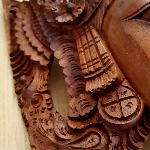 Collectible wooden handmade mask from Bali used