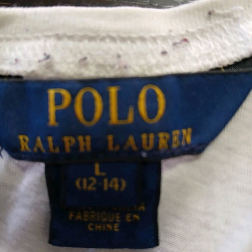 Polo Ralf Lauren t-shirt used, size 12-14 years, white